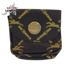 Longchamp ロンシャン ブラウン ゴールド金具 レザー コインケース 小銭入れ レディース 600516【中古】のサムネイル