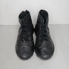 エクセルヒューマン・ブラックハイカットシューズ・本革・21.5CM