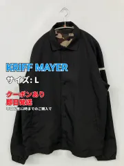 KRIFF MAYER クリフメイヤー ナイロンジャケット L ブラック 無地 カモフラージュ柄 バックプリント ブランドロゴ ライン柄 フードなし メンズ レディースのサムネイル