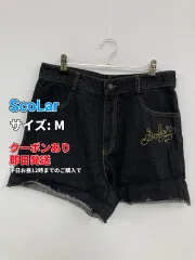 ScoLar スカラー デニムパンツ M ネイビー ショート・ひざ上丈 無地 バックプリント 前面プリント ワンポイント ブランドロゴ スタンダード ストレート レギュラー リジッド・ワンウォッシュ レディースのサムネイル