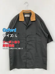 Oxford シャツ/ブラウス L グレー バックプリント ミドル丈 半袖 オープンカラー メンズのサムネイル