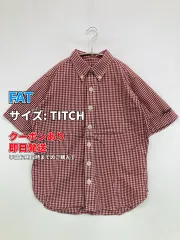 FAT エフエーティー シャツ/ブラウス TITCH レッド コットン チェック柄 刺繍 半袖 ミドル丈 ボタンダウン メンズのサムネイル
