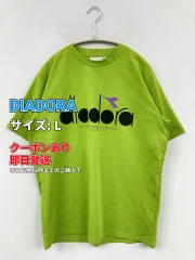DIADORA ディアドラ Tシャツ/カットソー L ライトグリーン 前面プリント ブランドロゴ ミドル丈 半袖 クルーネック(丸首) メンズのサムネイル