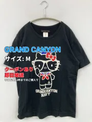GRAND CANYON Tシャツ/カットソー M ブラック 前面プリント ブランドロゴ ミドル丈 半袖 クルーネック(丸首) メンズ レディースのサムネイル