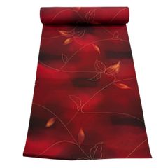 さが美 紫色 扇子模様 着物反物 ポリエステル 12メートル 新品未使用 