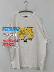 PUBLUX パブリュクス Tシャツ/カットソー L ホワイト 前面プリント ミドル丈 半袖 クルーネック(丸首) メンズのサムネイル