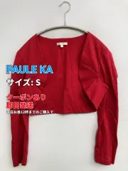 PAULE KA カーディガン/ボレロ S レッド 無地 ショート丈 長袖 レディースのサムネイル