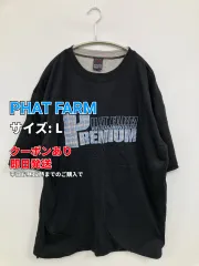 PHAT FARM ファットファーム Tシャツ/カットソー L ブラック 前面プリント ブランドロゴ ミドル丈 半袖 クルーネック(丸首) メンズ レディースのサムネイル