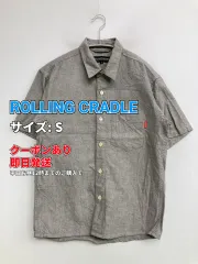 ROLLING CRADLE ローリングクレイドル シャツ/ブラウス S グレー コットン 無地 バックプリント ワンポイント ミドル丈 半袖 レギュラーカラー メンズのサムネイル