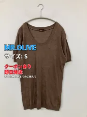 MR.OLIVE ミスターオリーブ ニット/セーター S ブラウン コットン リネン・麻 その他総柄 ミドル丈 半袖 Uネック メンズのサムネイル