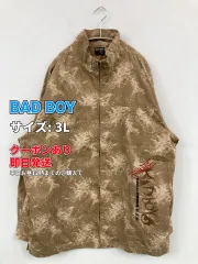 BAD BOY バッドボーイ ブルゾン 3L ベージュ コットン カモフラージュ柄 バックプリント ブランドロゴ 刺繍 ミドル丈 フードなし ジップアップ メンズのサムネイル