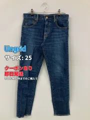 Ungrid アングリッド デニムパンツ 25 ブルー フルレングス 無地 ワンポイント スタンダード ストレート レギュラー ヴィンテージ メンズのサムネイル