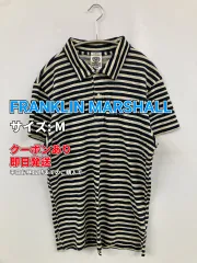 FRANKLIN MARSHALL フランクリンマーシャル ポロシャツ M ネイビー ボーダー柄 ワンポイント ブランドロゴ 半袖 メンズのサムネイル