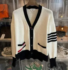 正規品/サイズ5 Thom Browne トム・ブラウン インタルシア マルチカラー 斜めボーダー カーディガンのサムネイル