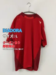 DIADORA ディアドラ Tシャツ/カットソー L レッド バックプリント ブランドロゴ ミドル丈 半袖 クルーネック(丸首) メンズのサムネイル