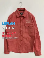LEFLAH レフラー シャツ/ブラウス M レッド コットン リネン・麻 無地 刺繍 ミドル丈 長袖 レギュラーカラー メンズのサムネイル