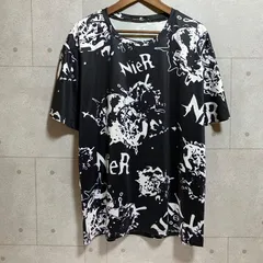 NieR CLOTHING ニーアクロージング オーバーサイズ Tシャツ ハートモチーフ ショートスリーブ カットソー 半袖 トップス ワンピース FREE ブラック 黒 ビッグシルエット 病みかわ メンズ レディース SU-37-14のサムネイル