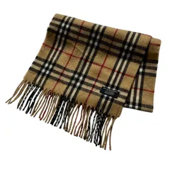 BURBERRY LONDON バーバリーロンドン カシミヤ100% ノバチェック マフラー ベージュ レッド ブラック フリンジ カシミア ストール メンズ レディース ユニセックス 英国定番 防寒 秋冬のサムネイル