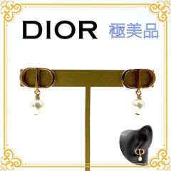 □極美品□ DIOR ディオール Petit CD プチCD フェイクパール ドロップ