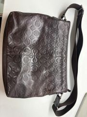 良品 COACH オプアート レザー ショルダーバッグ 70248 ビジネス