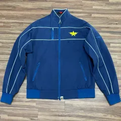 日本製 90s 00s OG A BATHING APE アベイシングエイプ スター レイシング ツーウェイ ナイロン ジップアップ ジャケット lのサムネイル