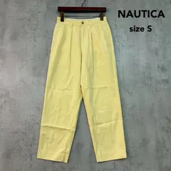 NAUTICA ノーティカ S チノパン パンツ ボトムス ズボン チノパンツ ワークパンツ カジュアル タックパンツ テーパード コットン 綿 フリークスストア デイトナインターナショナル イエロー 服 古着 ★ ■◇のサムネイル