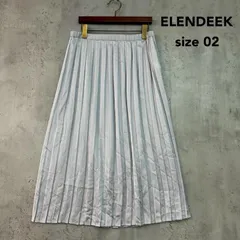 ELENDEEK エレンディーク 02サイズ シルバーグレー系 プリーツスカート スカート ロングスカート マキシスカート ミモレ丈 ひざ下 Aライン ボトムス カジュアル オフィス サテン 光沢 512040318301-01 ★ ■◆のサムネイル