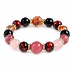ペアブレスレット 【四神獣】【レッドタイガー、ピンクタイガー】【マットオニキス】 ペアブレスレット 【四神獣】【レッドタイガー、ピンクタイガー