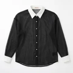 BROWNY ブラウニー シアーシャツ ブラック ホワイト Fサイズ GRL風のサムネイル