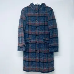 メルローズクレール　MELROSE Claire フード付きチェック ウールコート　ラベンダーチェック柄　Lのサムネイル