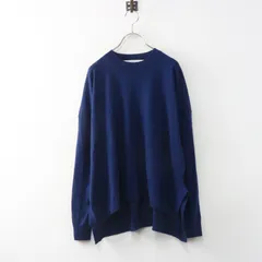 ミディウミ MidiUmi ウールブレンド サイドスリット入り フレアプルオーバーニット ネイビー┃チュニック 秋冬【2400015038162】のサムネイル