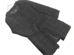 LAPIS LUCE PER BEAMS ラピスルーチェパービームス ウール混 ツイード ノーカラー コート size36/黒 ◇■ レディースのサムネイル
