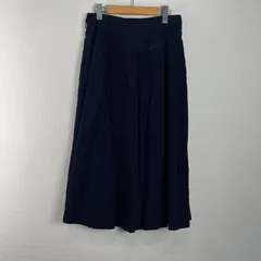 SCAPA スキャパ フレアスカート ロングスカート タック入り コットン100% イタリア生地 裏地付き Aライン レディース キレイめ カジュアル ネイビー サイズ40 NA375のサムネイル