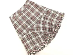 TO BE CHIC トゥービーシック ウール混 ツイード スパンコール チェック 切替 スカート size40/白ｘ黒xピンク ◇■ レディースのサムネイル