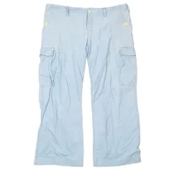 良品 RALPH LAUREN ラルフローレン 90's 00's ヴィンテージ コットン カーゴパンツ クロップド ポケット ボタンフライ 5F 薄青 レディース 古着 中古 USEDのサムネイル