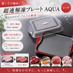 ◇889【新品】☆レッド☆ 杉山金属 超速解凍プレート AQUA 日本製 アクア 解凍皿 25x21.5cm ブラック/レッド 赤 冷凍食品の解凍に アルミニウム合金プレートフタ付 衛生的のサムネイル