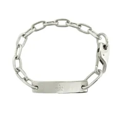 新品同様 GUCCI グッチ 新品仕上げ済 IDブレスレット アクセサリー ジュエリー ロゴ プレート オーバル チェーン SV925 シルバー メンズ レディース 古着 中古 USEDのサムネイル