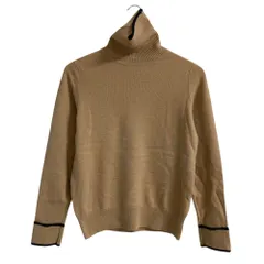 美品 OLD ENGLAND オールドイングランド カシミヤタートルニット セーター 570-50520231 サイズ38 ベージュ ネイビー レディース 古着 中古 USEDのサムネイル