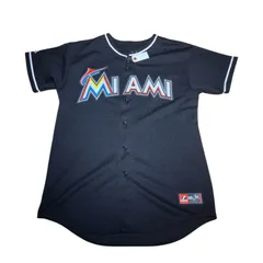 Majestic Miami Marlins Authentic Collection ベースボールシャツ ブラック XLのサムネイル