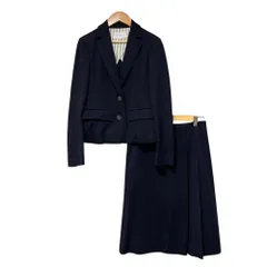 良品 MACKINTOSH PHILOSOPHY マッキントッシュフィロソフィー テーラードジャケット スカート セットアップ スーツ サイズ38 ネイビー レディース 古着 中古 USEDのサムネイル