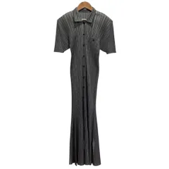 美品 PLEATS PLEASE プリーツプリーズ イッセイミヤケ 転写プリント プリーツワンピース PP22-JH857 サイズ3 カーキ グレー レディース 古着 中古 USEDのサムネイル