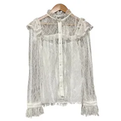 未使用 alice+olivia アリスアンドオリビア ロングスリーブ レースシャツ ブラウス サイズXS ホワイト レディース 古着 中古 USEDのサムネイル