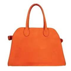 在庫一掃 ハンドバッグ レディース THE ROW ザロウ Soft Margaux 10 マルゴー10 鞄 かばん スウェード オレンジ シルバー金具【中古品】のサムネイル