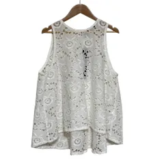 新品同様 23SS mizuiro ind ミズイロインド lace flare vest ベスト 1-230039 サイズF ホワイト レディース 古着 中古 USEDのサムネイル