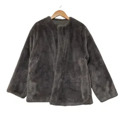 美品 Mila Owen ミラオーウェン エコファー ノーカラーコート サイズ0 グレー レディース 古着 中古 USEDのサムネイル
