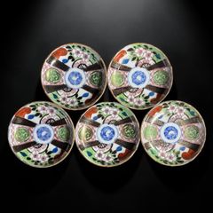 共箱 大正時代 富貴長春 色絵金彩 古伊万里 色絵 牡丹 薔薇 膾皿 和