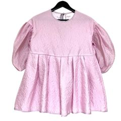 新品 bluelea シルキージャガードブラウス サックス ブルー ブルレア