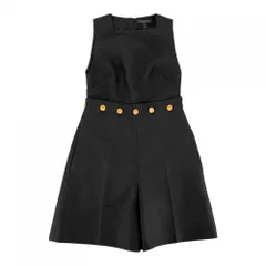 在庫一掃 ルイヴィトン ワンピース レディース ノースリーブ ジップアップ オールインワン 服 アパレル LOUIS VUITTON 34 ブラック 黒 ゴールド金具 ウール  シルク   春 夏 美品【中古品】のサムネイル