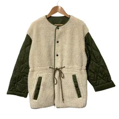 美品 Plage JANE SMITH プラージュ ジェーンスミス リバーシブル ボアフリース切替 ノーカラージャケット サイズ36 ベージュ カーキ レディース 古着 中古 USEDのサムネイル