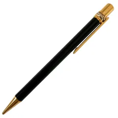 美品 Cartier カルティエ トリニティ ツイスト式 ボールペン ブラック×ゴールドカラー メンズ レディース 古着 中古 USEDのサムネイル